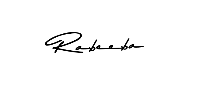 How to make Rabeeba name signature. Use Asem Kandis PERSONAL USE style for creating short signs online. This is the latest handwritten sign. Rabeeba signature style 9 images and pictures png