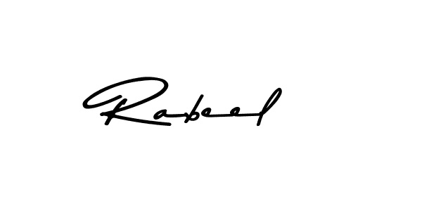 Use a signature maker to create a handwritten signature online. With this signature software, you can design (Asem Kandis PERSONAL USE) your own signature for name Rabeel. Rabeel signature style 9 images and pictures png