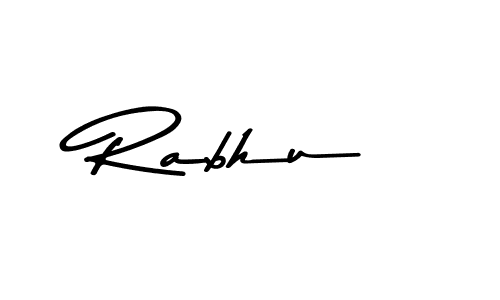 Use a signature maker to create a handwritten signature online. With this signature software, you can design (Asem Kandis PERSONAL USE) your own signature for name Rabhu. Rabhu signature style 9 images and pictures png