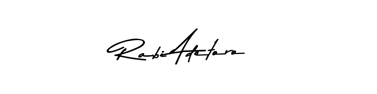 Make a beautiful signature design for name Rabi Adetoro. With this signature (Asem Kandis PERSONAL USE) style, you can create a handwritten signature for free. Rabi Adetoro signature style 9 images and pictures png