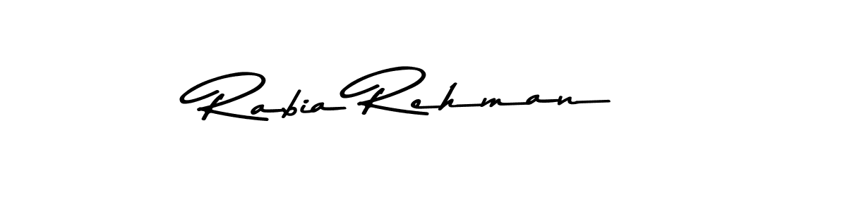 Make a beautiful signature design for name Rabia Rehman. With this signature (Asem Kandis PERSONAL USE) style, you can create a handwritten signature for free. Rabia Rehman signature style 9 images and pictures png