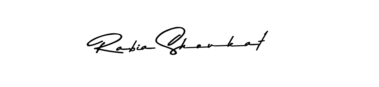 Make a beautiful signature design for name Rabia Shoukat. With this signature (Asem Kandis PERSONAL USE) style, you can create a handwritten signature for free. Rabia Shoukat signature style 9 images and pictures png