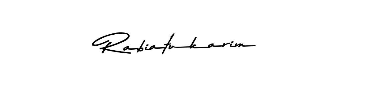 Create a beautiful signature design for name Rabiatukarim. With this signature (Asem Kandis PERSONAL USE) fonts, you can make a handwritten signature for free. Rabiatukarim signature style 9 images and pictures png