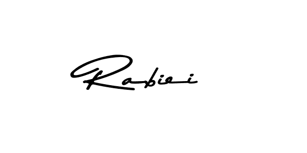 How to make Rabiei name signature. Use Asem Kandis PERSONAL USE style for creating short signs online. This is the latest handwritten sign. Rabiei signature style 9 images and pictures png