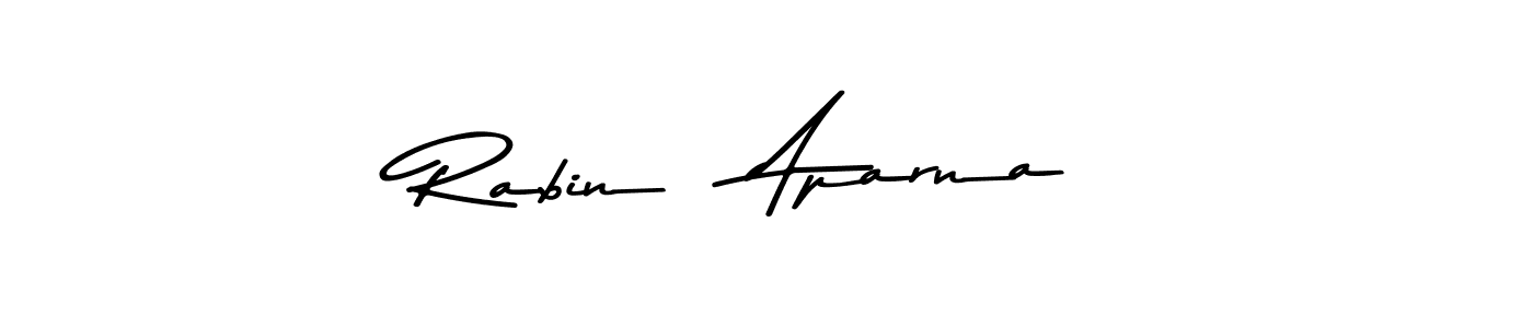 How to make Rabin   Aparna name signature. Use Asem Kandis PERSONAL USE style for creating short signs online. This is the latest handwritten sign. Rabin   Aparna signature style 9 images and pictures png
