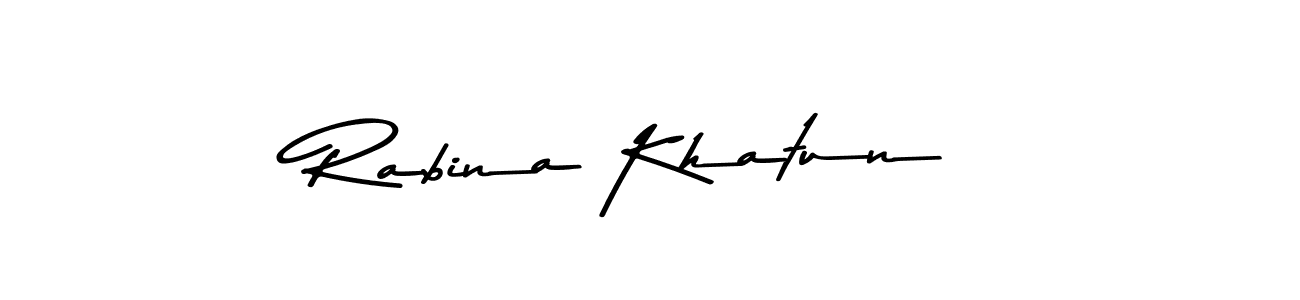 How to make Rabina Khatun name signature. Use Asem Kandis PERSONAL USE style for creating short signs online. This is the latest handwritten sign. Rabina Khatun signature style 9 images and pictures png