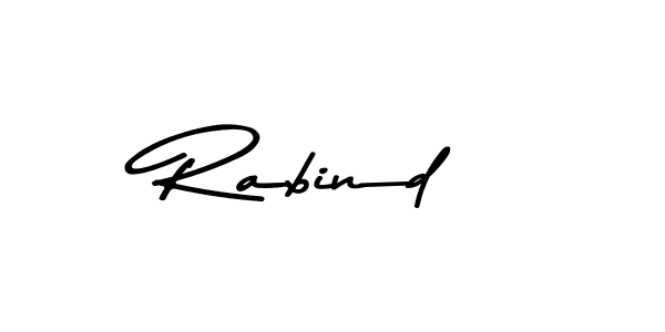 Make a beautiful signature design for name Rabind. With this signature (Asem Kandis PERSONAL USE) style, you can create a handwritten signature for free. Rabind signature style 9 images and pictures png