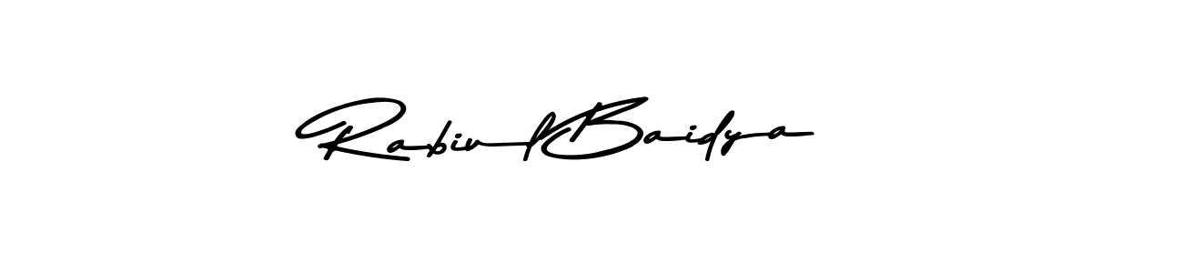 Make a beautiful signature design for name Rabiul Baidya. With this signature (Asem Kandis PERSONAL USE) style, you can create a handwritten signature for free. Rabiul Baidya signature style 9 images and pictures png