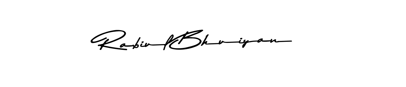 How to make Rabiul Bhuiyan name signature. Use Asem Kandis PERSONAL USE style for creating short signs online. This is the latest handwritten sign. Rabiul Bhuiyan signature style 9 images and pictures png