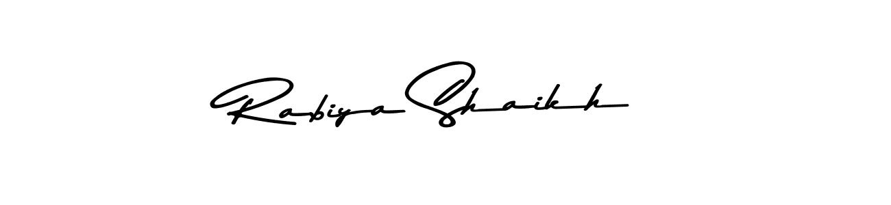 The best way (Asem Kandis PERSONAL USE) to make a short signature is to pick only two or three words in your name. The name Rabiya Shaikh include a total of six letters. For converting this name. Rabiya Shaikh signature style 9 images and pictures png