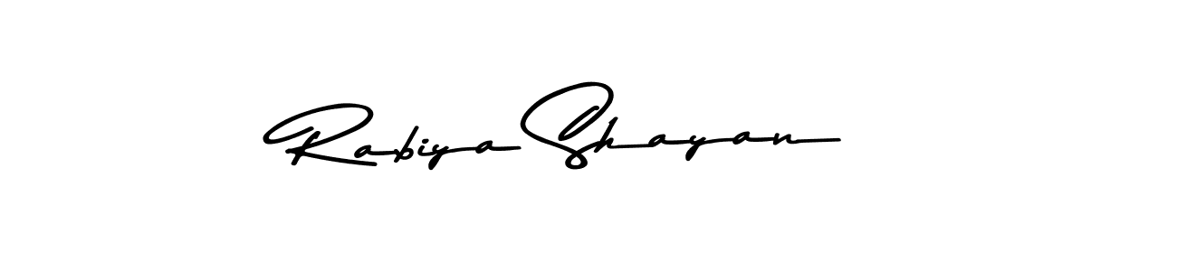 How to make Rabiya Shayan name signature. Use Asem Kandis PERSONAL USE style for creating short signs online. This is the latest handwritten sign. Rabiya Shayan signature style 9 images and pictures png