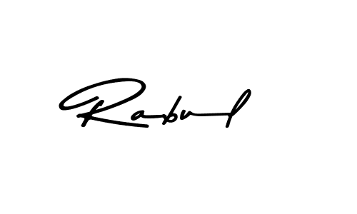 Design your own signature with our free online signature maker. With this signature software, you can create a handwritten (Asem Kandis PERSONAL USE) signature for name Rabul. Rabul signature style 9 images and pictures png