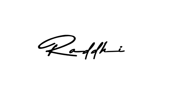 How to make Raddhi name signature. Use Asem Kandis PERSONAL USE style for creating short signs online. This is the latest handwritten sign. Raddhi signature style 9 images and pictures png