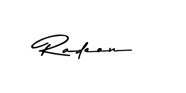 Use a signature maker to create a handwritten signature online. With this signature software, you can design (Asem Kandis PERSONAL USE) your own signature for name Radeon. Radeon signature style 9 images and pictures png