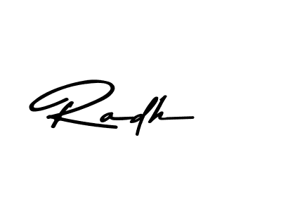 Radh stylish signature style. Best Handwritten Sign (Asem Kandis PERSONAL USE) for my name. Handwritten Signature Collection Ideas for my name Radh. Radh signature style 9 images and pictures png