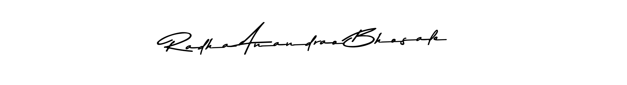 Make a beautiful signature design for name Radha Anandrao Bhosale. With this signature (Asem Kandis PERSONAL USE) style, you can create a handwritten signature for free. Radha Anandrao Bhosale signature style 9 images and pictures png