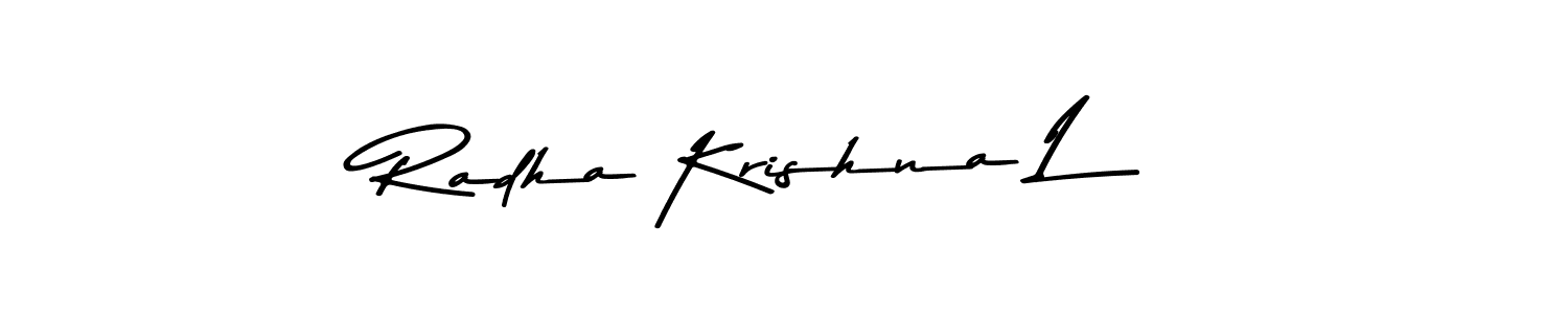 Use a signature maker to create a handwritten signature online. With this signature software, you can design (Asem Kandis PERSONAL USE) your own signature for name Radha Krishna L. Radha Krishna L signature style 9 images and pictures png