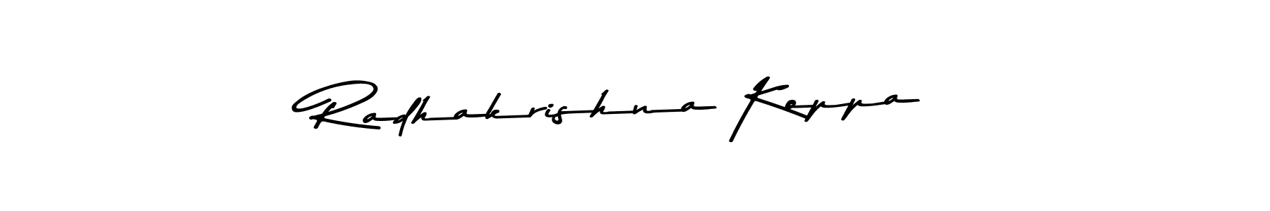 if you are searching for the best signature style for your name Radhakrishna Koppa. so please give up your signature search. here we have designed multiple signature styles  using Asem Kandis PERSONAL USE. Radhakrishna Koppa signature style 9 images and pictures png