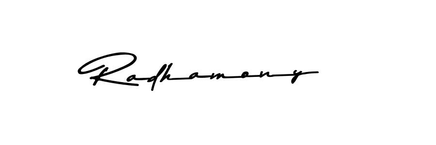 You should practise on your own different ways (Asem Kandis PERSONAL USE) to write your name (Radhamony) in signature. don't let someone else do it for you. Radhamony signature style 9 images and pictures png