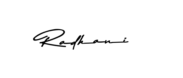 Make a beautiful signature design for name Radhani. With this signature (Asem Kandis PERSONAL USE) style, you can create a handwritten signature for free. Radhani signature style 9 images and pictures png