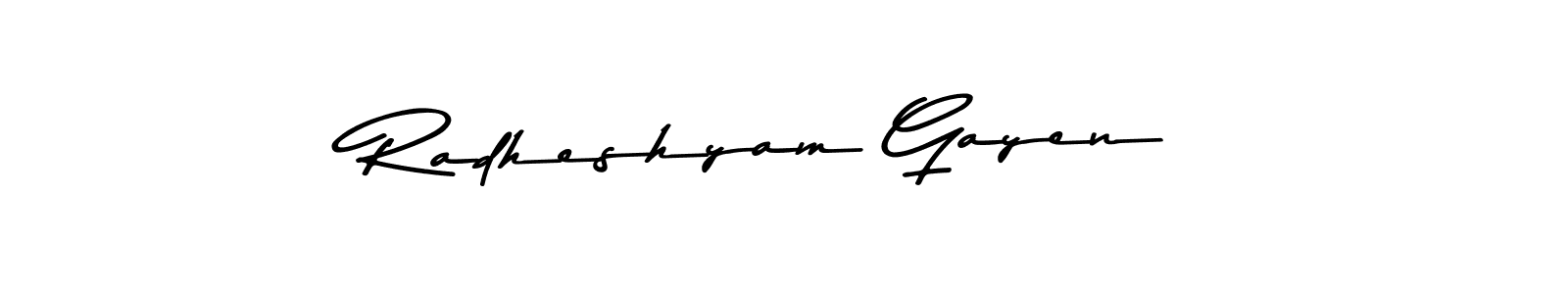 Radheshyam Gayen stylish signature style. Best Handwritten Sign (Asem Kandis PERSONAL USE) for my name. Handwritten Signature Collection Ideas for my name Radheshyam Gayen. Radheshyam Gayen signature style 9 images and pictures png