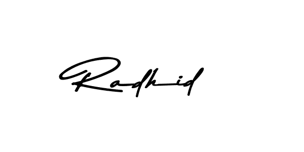 How to make Radhid name signature. Use Asem Kandis PERSONAL USE style for creating short signs online. This is the latest handwritten sign. Radhid signature style 9 images and pictures png