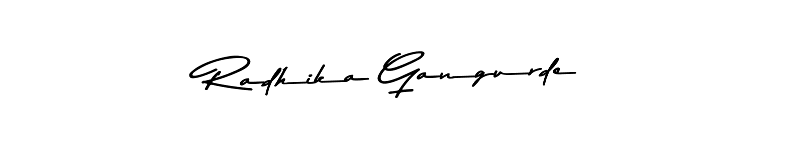 How to make Radhika Gangurde name signature. Use Asem Kandis PERSONAL USE style for creating short signs online. This is the latest handwritten sign. Radhika Gangurde signature style 9 images and pictures png