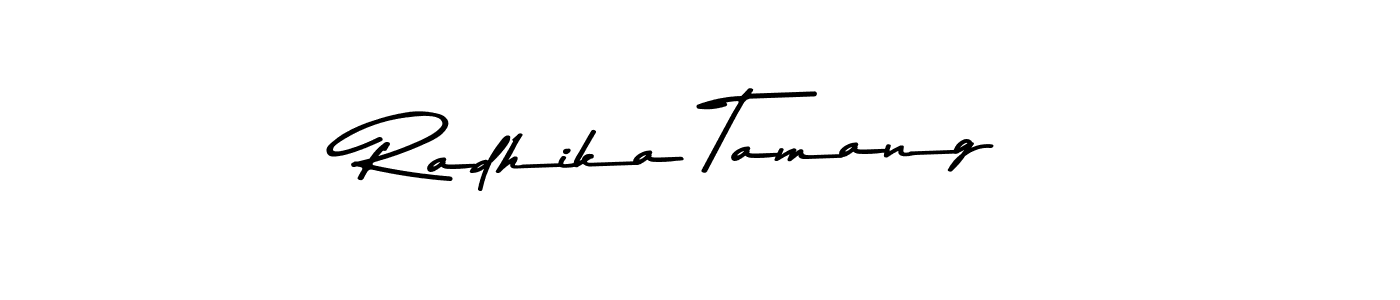 Make a beautiful signature design for name Radhika Tamang. With this signature (Asem Kandis PERSONAL USE) style, you can create a handwritten signature for free. Radhika Tamang signature style 9 images and pictures png