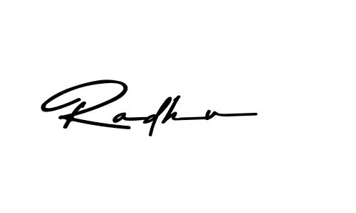 How to make Radhu name signature. Use Asem Kandis PERSONAL USE style for creating short signs online. This is the latest handwritten sign. Radhu signature style 9 images and pictures png