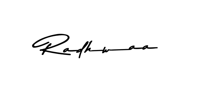 Create a beautiful signature design for name Radhwaa. With this signature (Asem Kandis PERSONAL USE) fonts, you can make a handwritten signature for free. Radhwaa signature style 9 images and pictures png