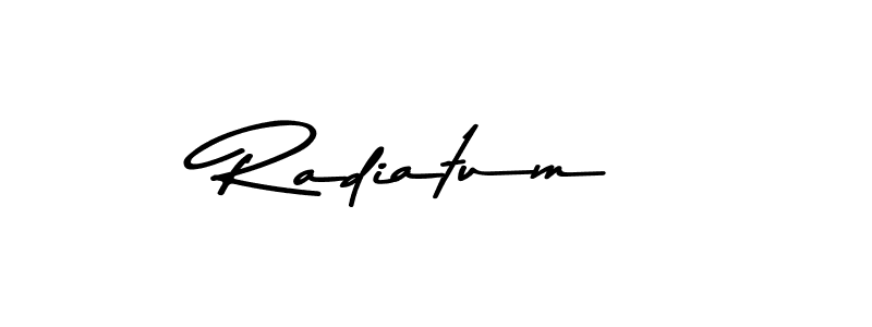 Create a beautiful signature design for name Radiatum. With this signature (Asem Kandis PERSONAL USE) fonts, you can make a handwritten signature for free. Radiatum signature style 9 images and pictures png