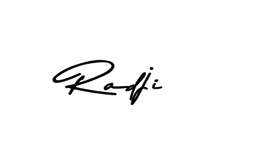 Create a beautiful signature design for name Radji. With this signature (Asem Kandis PERSONAL USE) fonts, you can make a handwritten signature for free. Radji signature style 9 images and pictures png