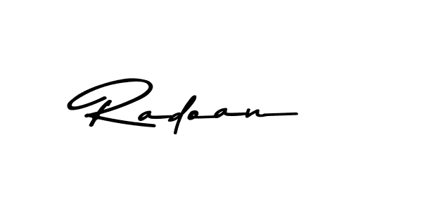 Design your own signature with our free online signature maker. With this signature software, you can create a handwritten (Asem Kandis PERSONAL USE) signature for name Radoan. Radoan signature style 9 images and pictures png