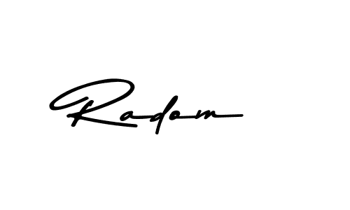 You should practise on your own different ways (Asem Kandis PERSONAL USE) to write your name (Radom) in signature. don't let someone else do it for you. Radom signature style 9 images and pictures png