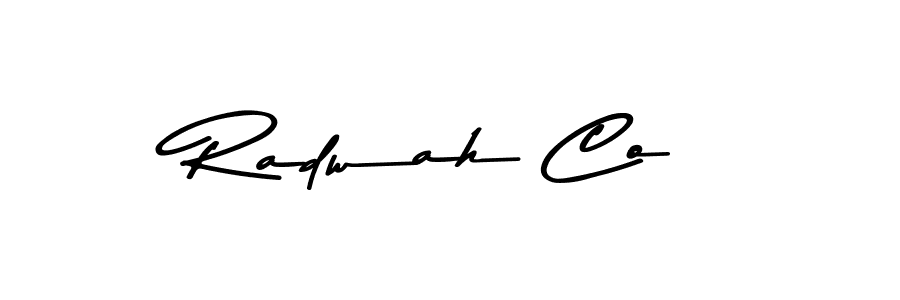 Make a beautiful signature design for name Radwah Co. With this signature (Asem Kandis PERSONAL USE) style, you can create a handwritten signature for free. Radwah Co signature style 9 images and pictures png
