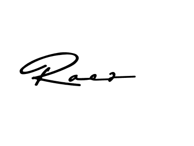 How to make Raez name signature. Use Asem Kandis PERSONAL USE style for creating short signs online. This is the latest handwritten sign. Raez signature style 9 images and pictures png