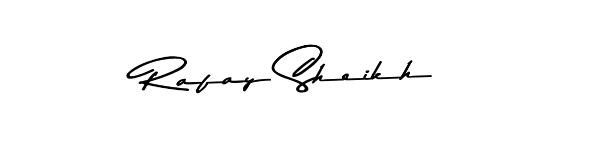 Create a beautiful signature design for name Rafay Sheikh. With this signature (Asem Kandis PERSONAL USE) fonts, you can make a handwritten signature for free. Rafay Sheikh signature style 9 images and pictures png