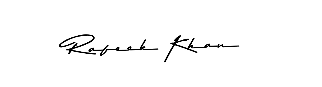 Create a beautiful signature design for name Rafeek Khan. With this signature (Asem Kandis PERSONAL USE) fonts, you can make a handwritten signature for free. Rafeek Khan signature style 9 images and pictures png