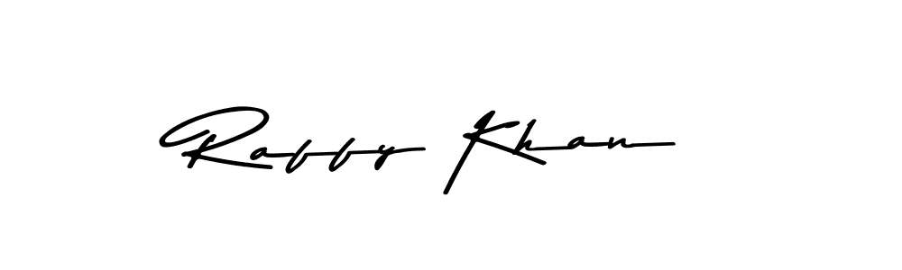 Make a beautiful signature design for name Raffy Khan. With this signature (Asem Kandis PERSONAL USE) style, you can create a handwritten signature for free. Raffy Khan signature style 9 images and pictures png