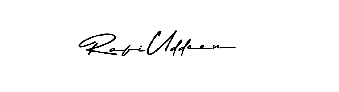 Create a beautiful signature design for name Rafi Uddeen. With this signature (Asem Kandis PERSONAL USE) fonts, you can make a handwritten signature for free. Rafi Uddeen signature style 9 images and pictures png