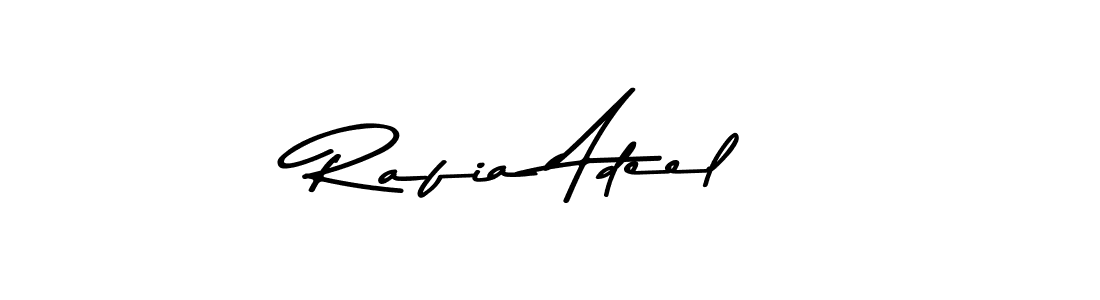 Make a beautiful signature design for name Rafia Adeel. With this signature (Asem Kandis PERSONAL USE) style, you can create a handwritten signature for free. Rafia Adeel signature style 9 images and pictures png