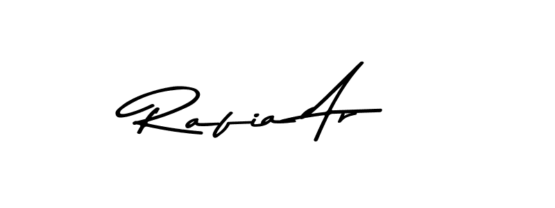 How to make Rafia Ar name signature. Use Asem Kandis PERSONAL USE style for creating short signs online. This is the latest handwritten sign. Rafia Ar signature style 9 images and pictures png
