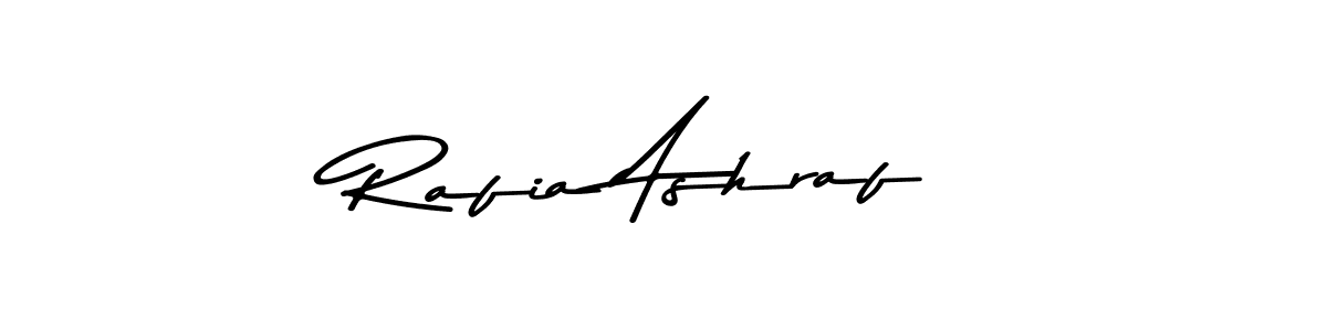 How to make Rafia Ashraf name signature. Use Asem Kandis PERSONAL USE style for creating short signs online. This is the latest handwritten sign. Rafia Ashraf signature style 9 images and pictures png