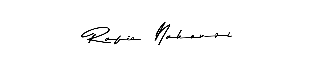 Create a beautiful signature design for name Rafic  Nakouzi. With this signature (Asem Kandis PERSONAL USE) fonts, you can make a handwritten signature for free. Rafic  Nakouzi signature style 9 images and pictures png