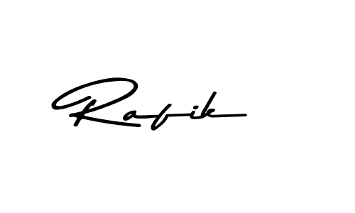 How to make Rafik name signature. Use Asem Kandis PERSONAL USE style for creating short signs online. This is the latest handwritten sign. Rafik signature style 9 images and pictures png