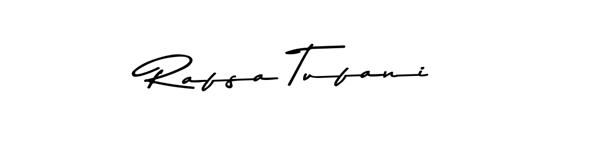 How to make Rafsa Tufani name signature. Use Asem Kandis PERSONAL USE style for creating short signs online. This is the latest handwritten sign. Rafsa Tufani signature style 9 images and pictures png
