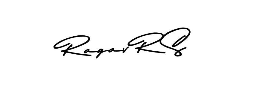 How to make Ragav R S name signature. Use Asem Kandis PERSONAL USE style for creating short signs online. This is the latest handwritten sign. Ragav R S signature style 9 images and pictures png