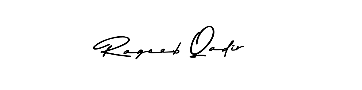 Use a signature maker to create a handwritten signature online. With this signature software, you can design (Asem Kandis PERSONAL USE) your own signature for name Rageeb Qadir. Rageeb Qadir signature style 9 images and pictures png