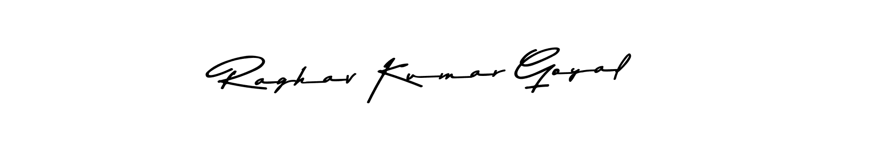 Create a beautiful signature design for name Raghav Kumar Goyal. With this signature (Asem Kandis PERSONAL USE) fonts, you can make a handwritten signature for free. Raghav Kumar Goyal signature style 9 images and pictures png