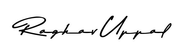 Get inspired by this graceful Asem Kandis PERSONAL USE signature style for name Raghav Uppal. Smooth loops and balanced proportions for everyday use. Raghav Uppal signature style 9 images and pictures png